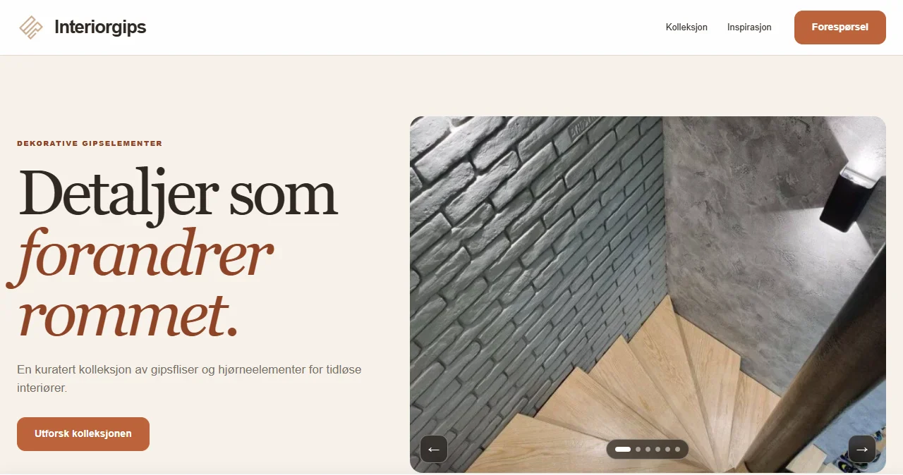 Forsiden til Interiørgips